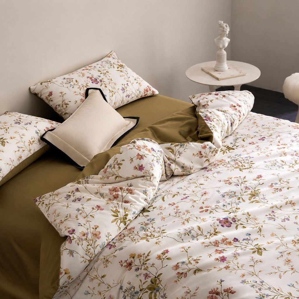 Evren Floral Egyptian Cotton Bedding Set