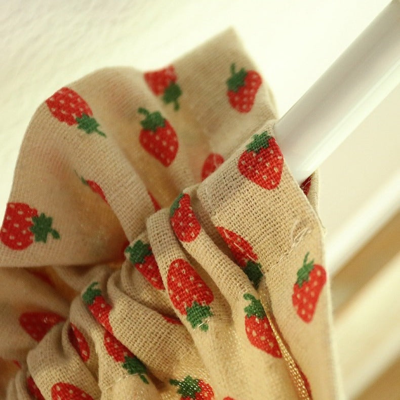 Creamy Strawberry Cabinet Curtain