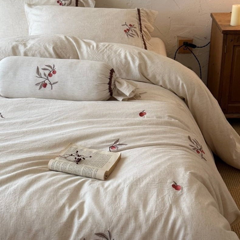 Wild Berry Linen Cotton Bedding Set