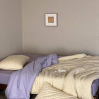 Cream Lavender Summer Quilted Blanket