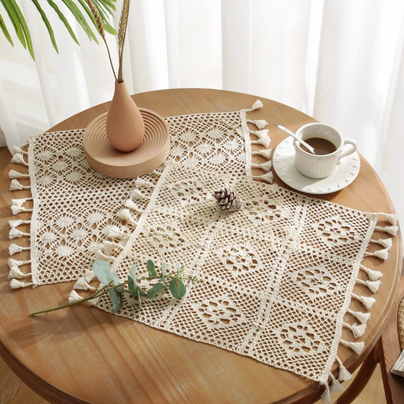 French Crochet Tassel Placemat Set