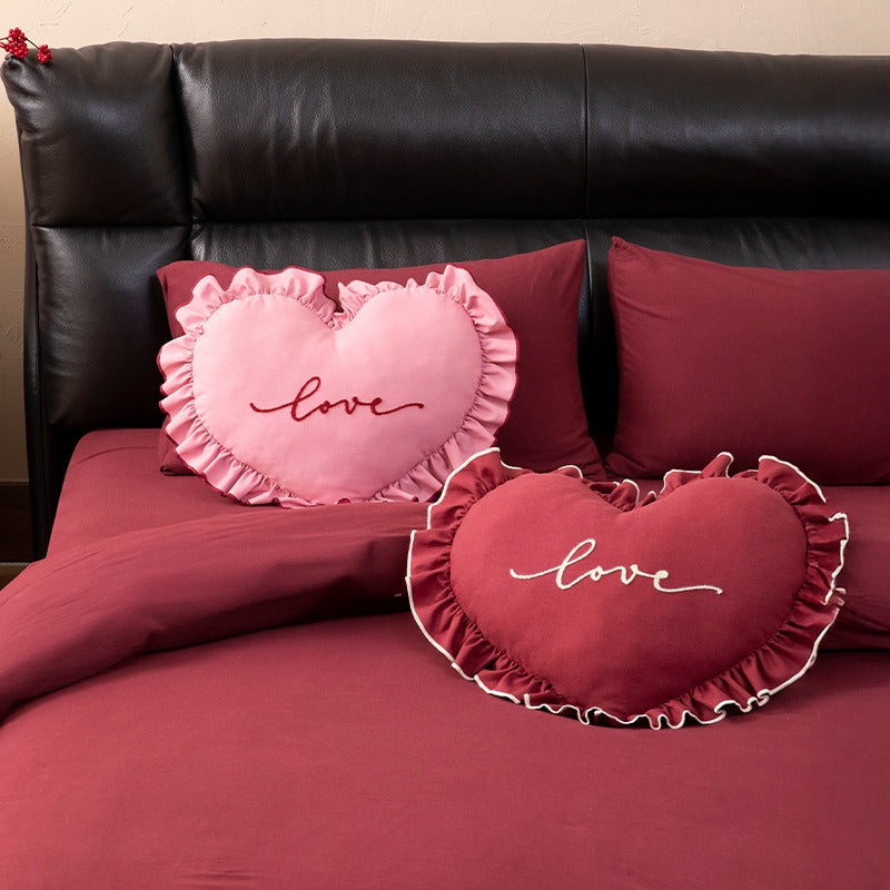Ruffle Love Heart Cushion