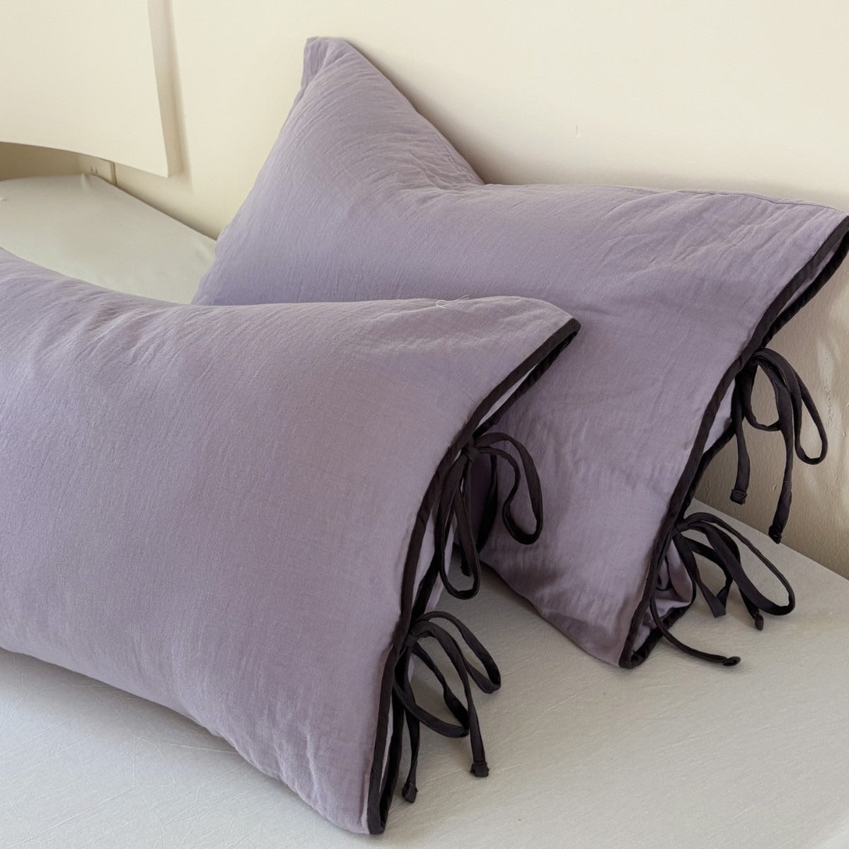 Colour Block Side Tie Pillowcase Set