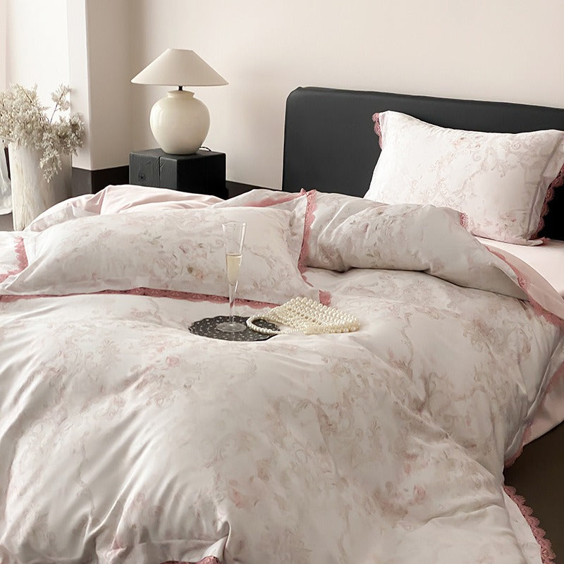 Rose Cloud Lace Bedding Set