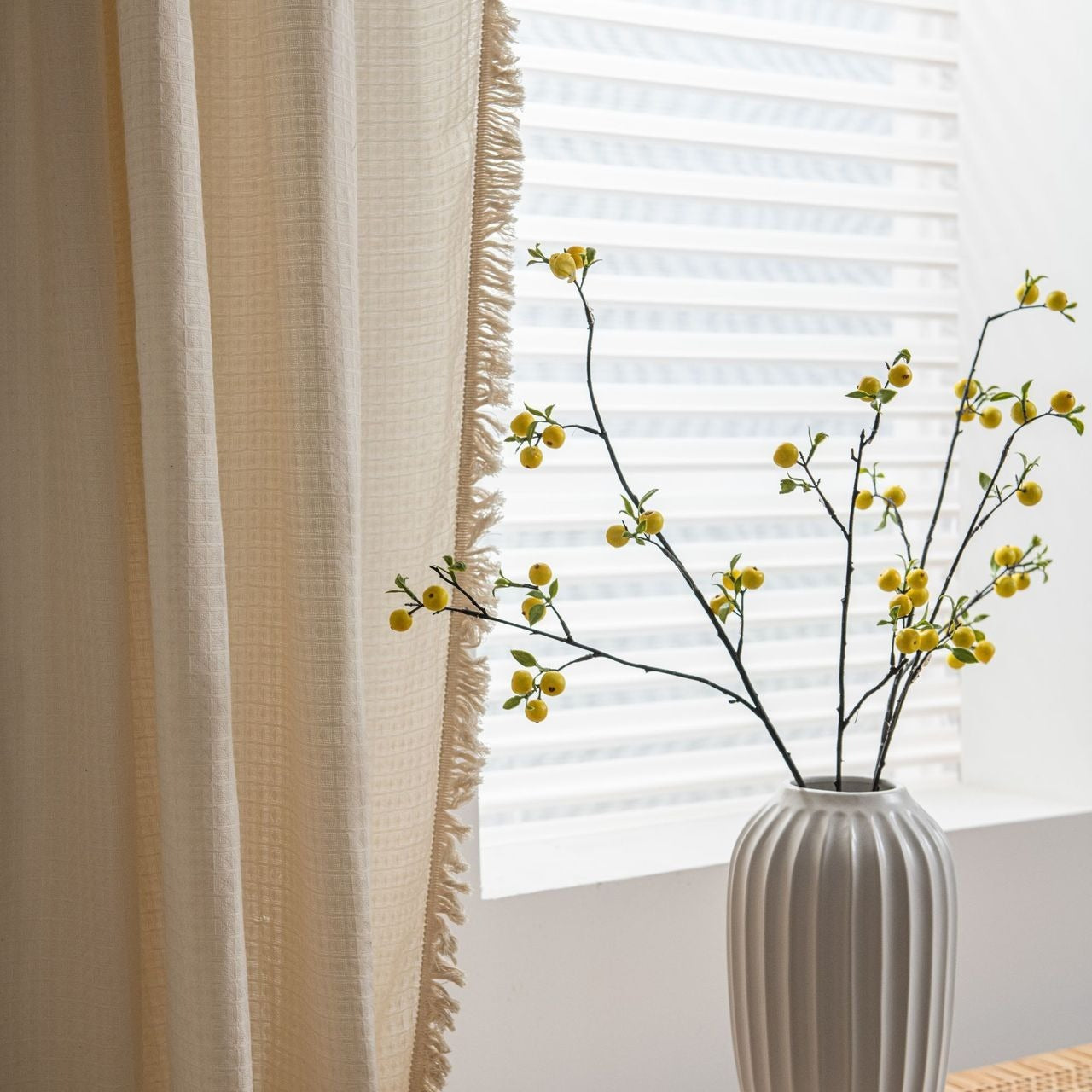 Waffle Tassel Curtain