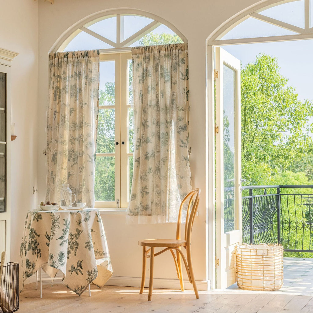 Green Pine Dual-Layer Curtain