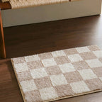 Checkered Shaggy Bath Mat