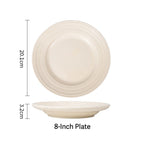 Ivory Ribbed Ceramic Dinnerware Set