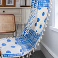 Indigo Patchwork Tassel Curtain