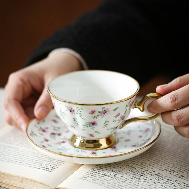 Golden Garden Sprig Teacup Set