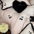 Warm Cherry Checkerboard Bedding Set