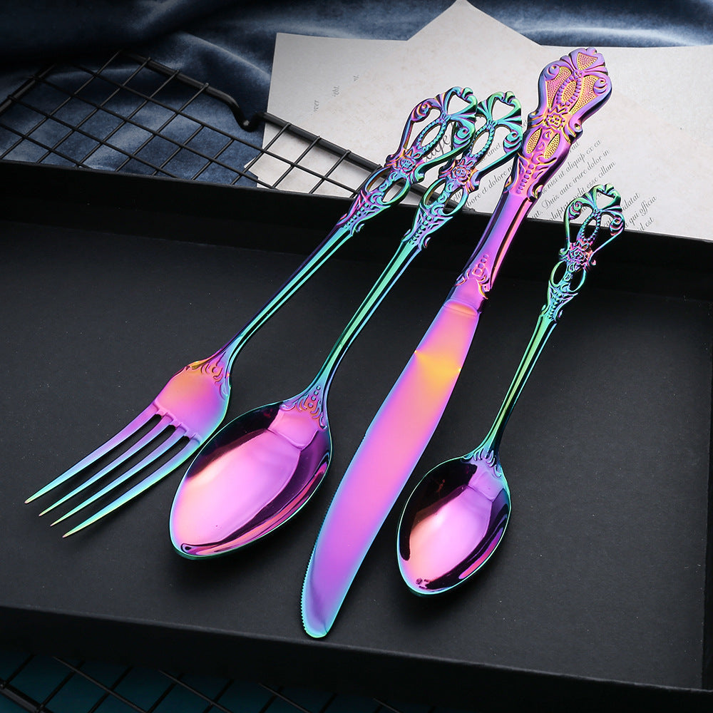 Dalia Rainbow Baroque Stainless Steel Cutlery Set