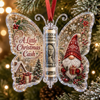 🦋💵 Embossed Butterfly Christmas Cash Gift Ornament – Holiday Money Holder Keepsake 🎄✨