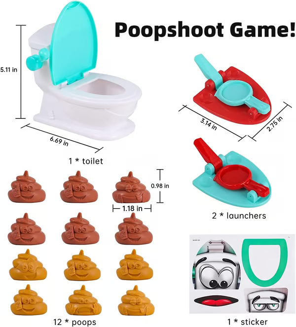 🎅2025 Christmas Hot Sale 💩Interactive Poop Shooting Game Set for Family Fun