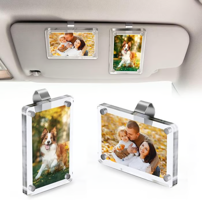 🔥2-Pack Vertical Car Sun Visor Photo Frame Clips
