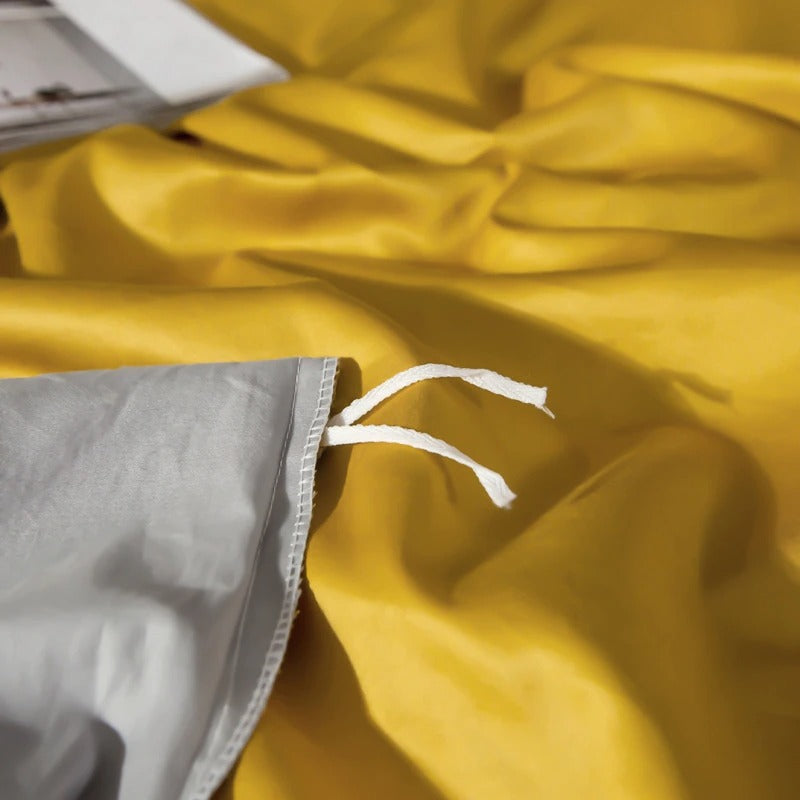 Shemir Gold Silver Reversible Egyptian Cotton Bedding Set