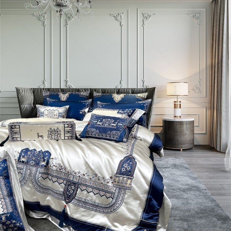 Giorgio Opulent Embroidered Tassel Luxury Bedding Set
