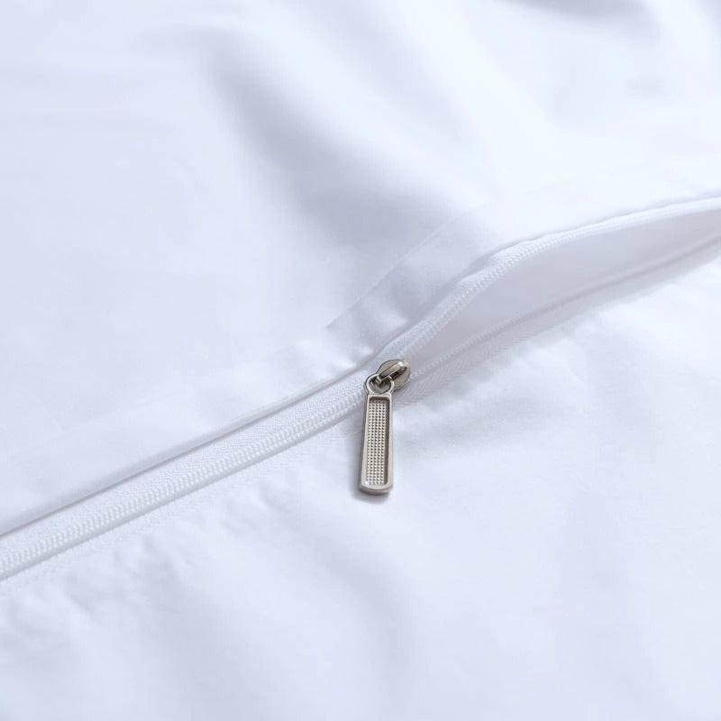 Degella Orange Stripe Egyptian Cotton Luxury White Bedding Set