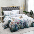 Gianna Light Gray Botanical Ultra Soft Egyptian Cotton Bedding Set
