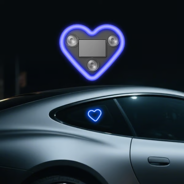 🔥🔥 Solar Powered Wireless LED Heart Shape C-Pillar Neon Light