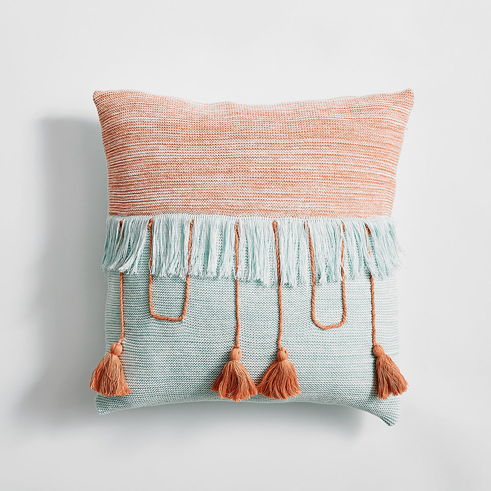 Chic Lattice Tassel Pillow
