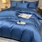 Neo Royal Blue Silky Egyptian Cotton Bedding Set