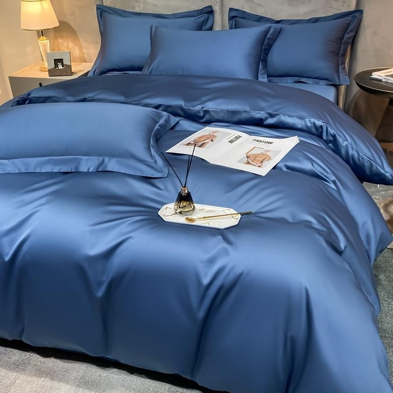 Neo Royal Blue Silky Egyptian Cotton Bedding Set
