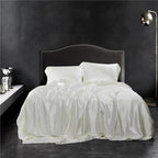 Eloise Pearl White Luxury Pure Mulberry Silk Bedding Set
