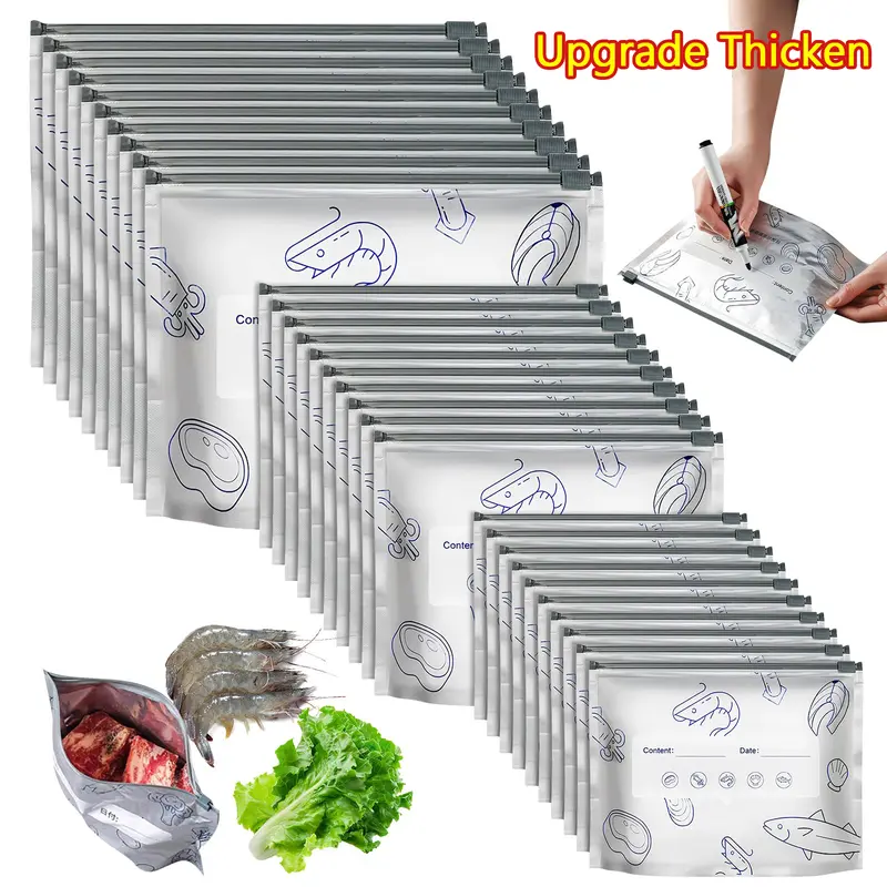 Stand Up Foil Sealable Bags with Label and Zip Lock for Vegetable Fruit Meat