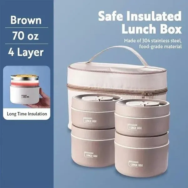 🎅2025 Christmas Hot Sale 🔥🔥Portable Insulated Lunch Container Set🥗