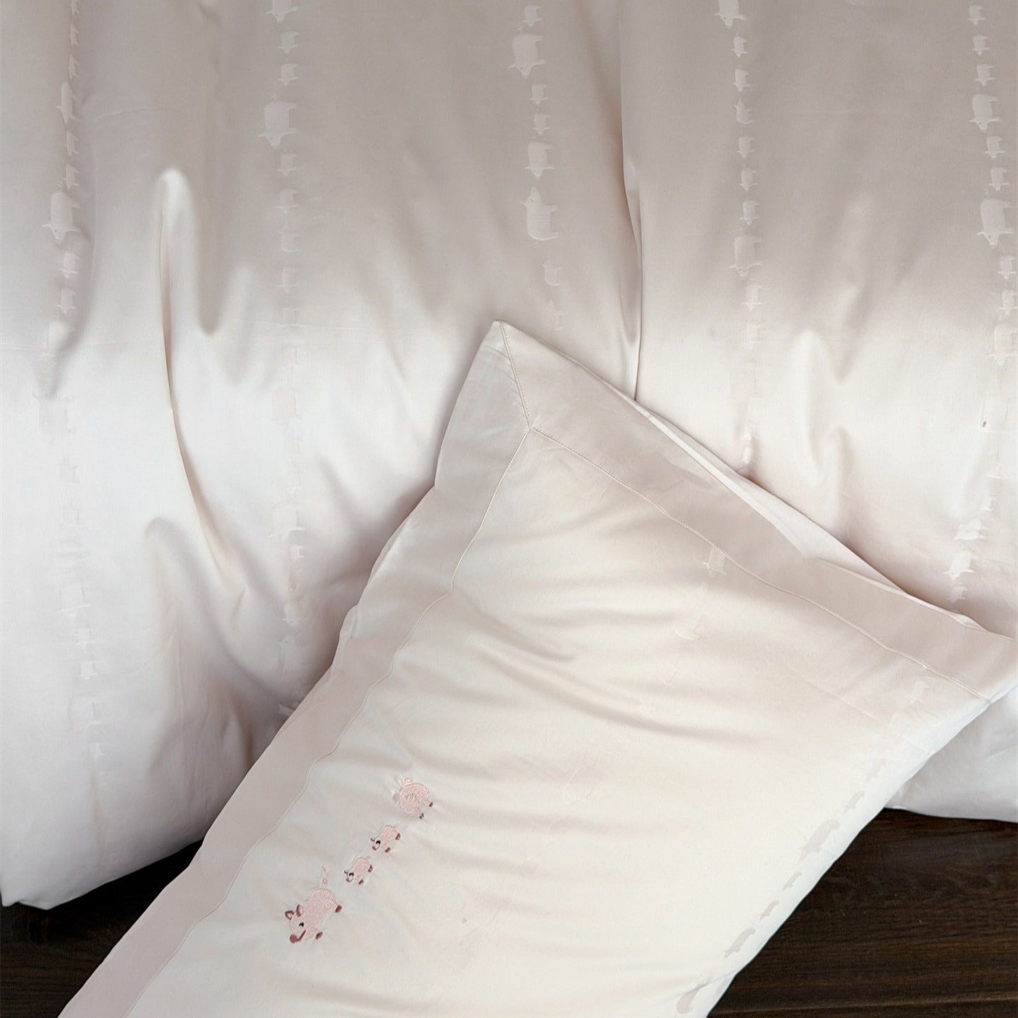 Blush Piglet Stripe Bedding Set