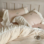 Butterfly Ruffle Plush Bedding Set