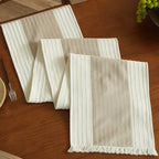 Ribbed Cotton Tassel Runner