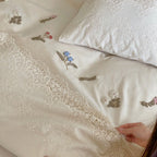Vivid Floral Cotton Linen Bedding Set