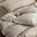Minimal Sketch Stripe Bedding Set