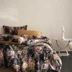 Cyria Midnight Garden Floral Egyptian Cotton Bedding Set