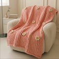 Pink Daisy Knit Dream Throw