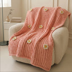 Pink Daisy Knit Dream Throw