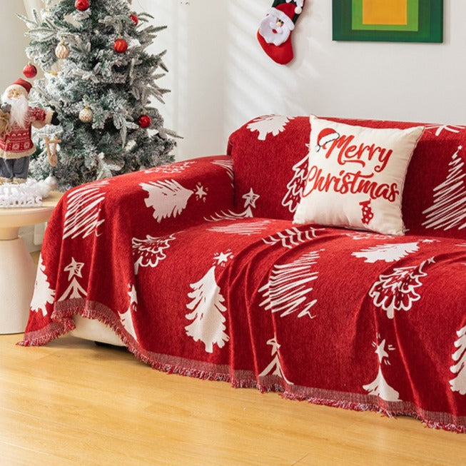 Red Xmas Sofa Cover