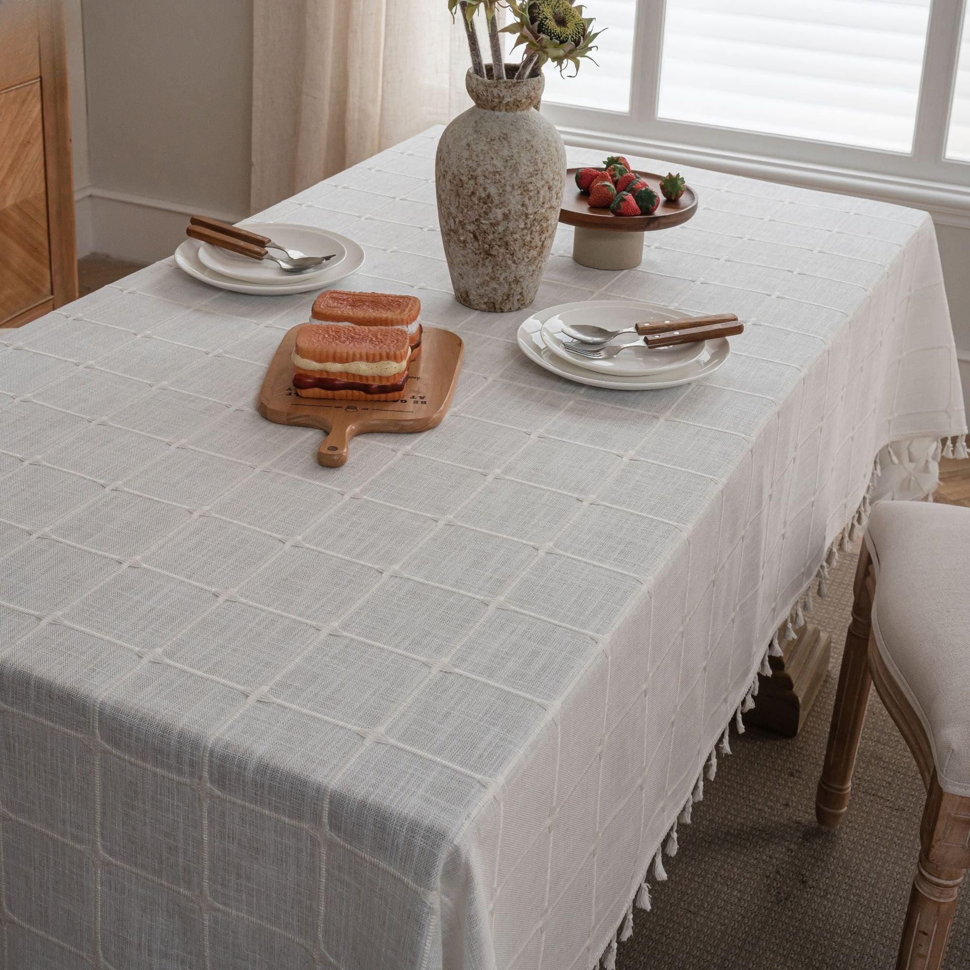 Farmhouse Lattice Tablecloth