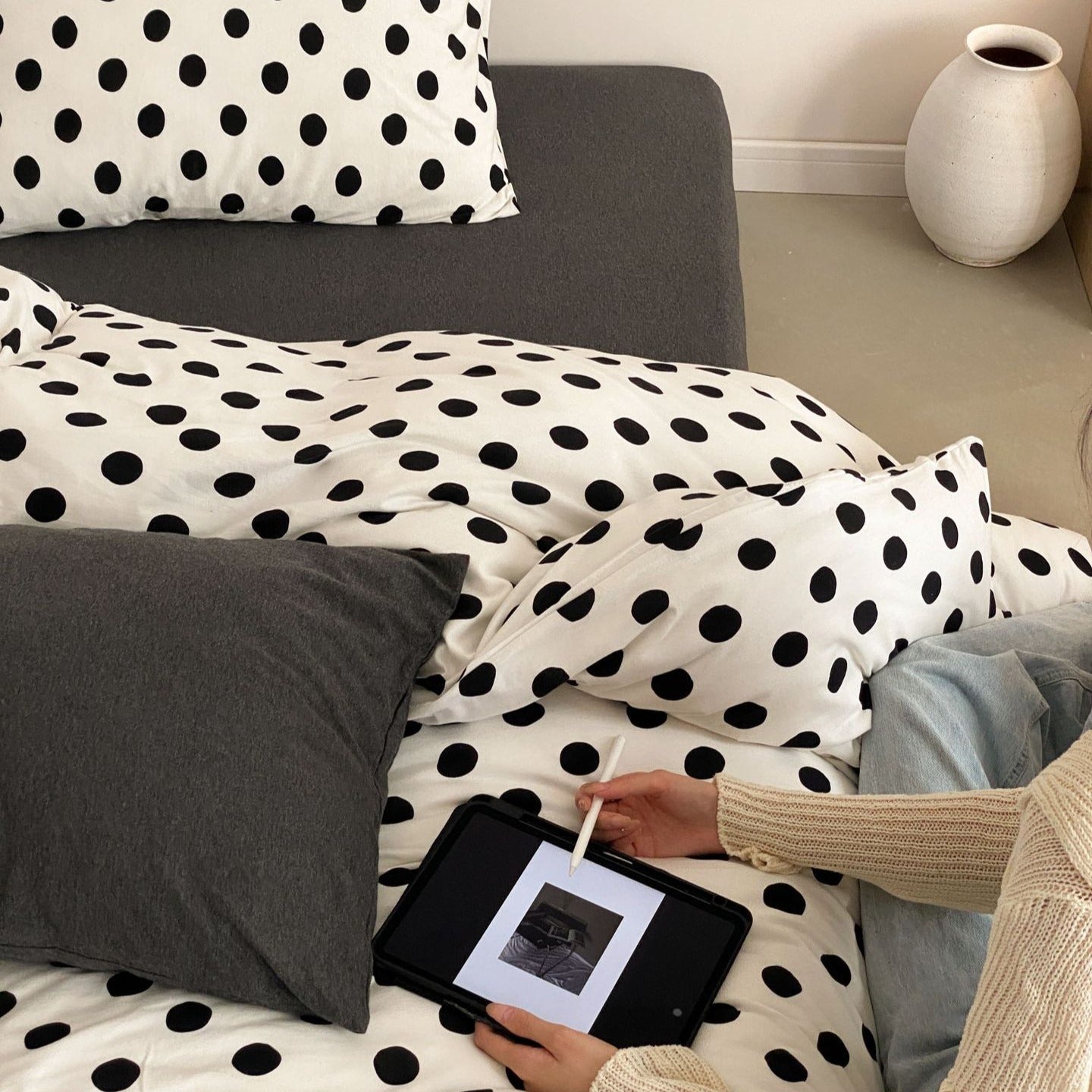 Retro Polka Dots Bedding Set - FINAL SALE