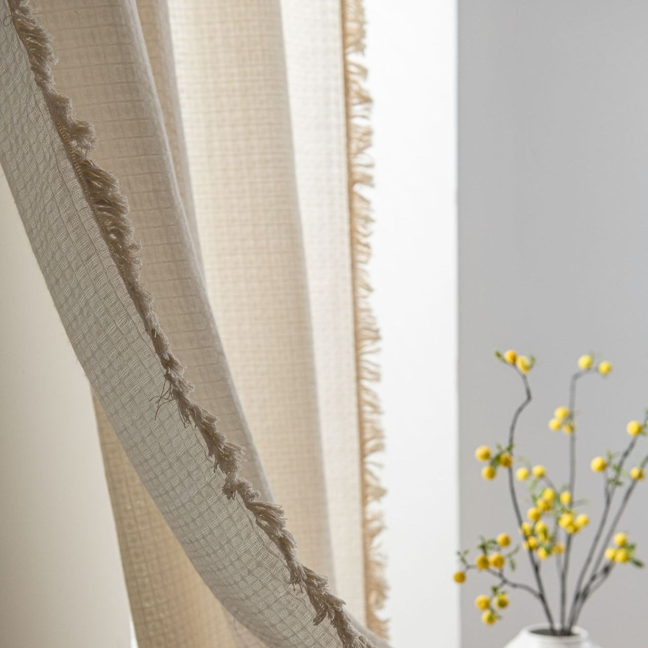 Waffle Tassel Curtain