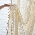 Soft Glow Lace & Fringe Curtain