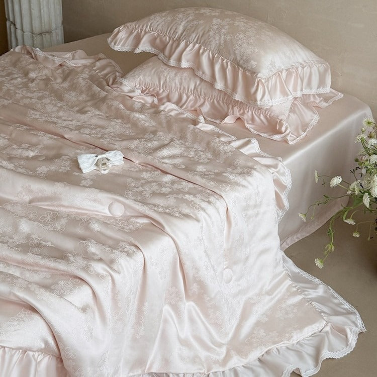 Flower Shower Summer Quilted Blanket