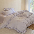 Lavender Ruffle Stripe Bedding Set