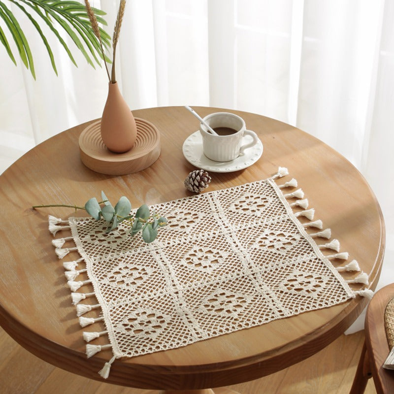 French Crochet Tassel Placemat Set