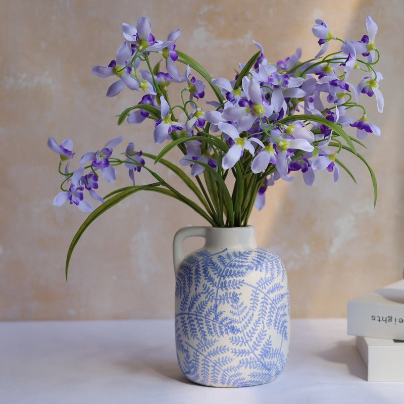 Blue Leave Ceramic Vase