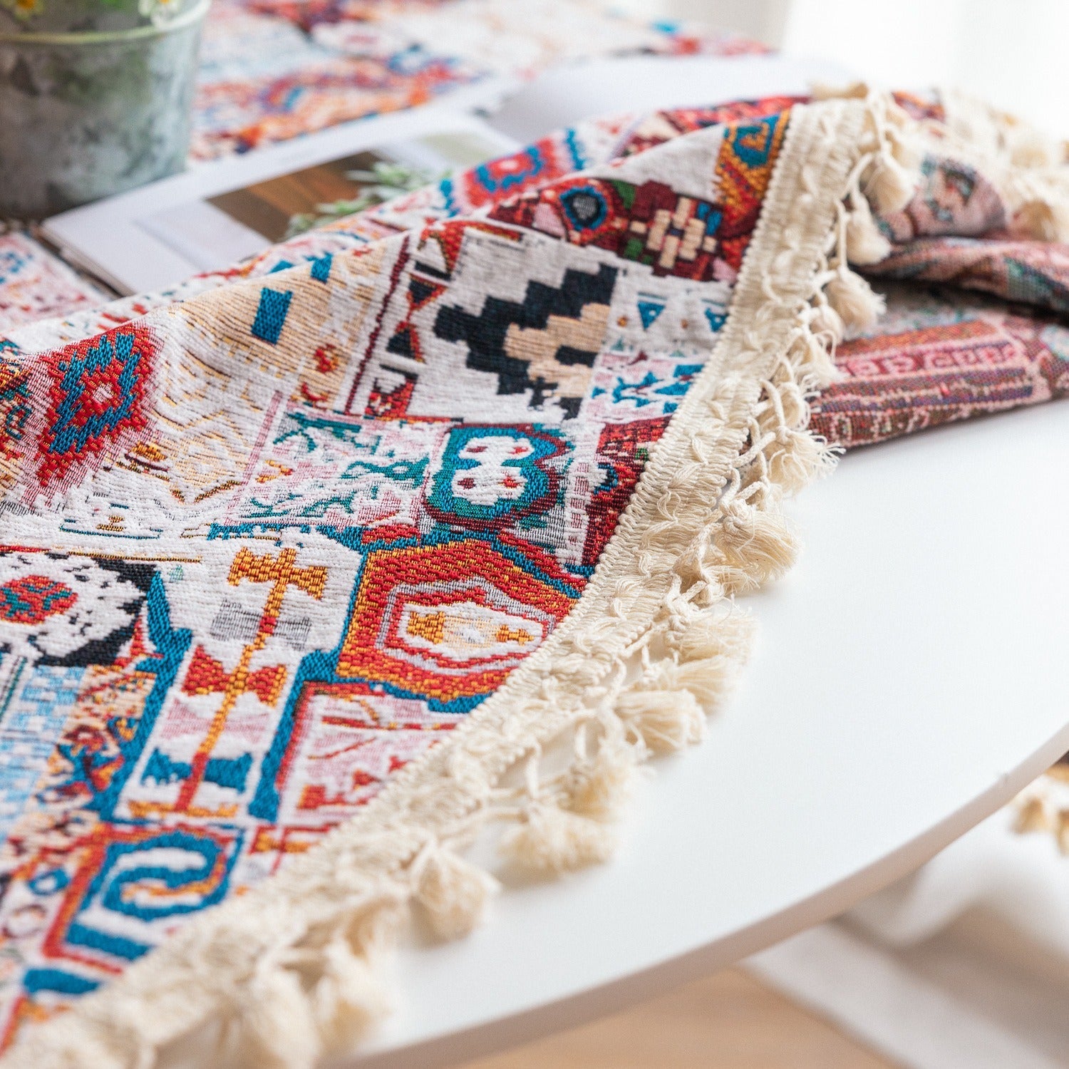 Mexico Style Tassel Table Cloth