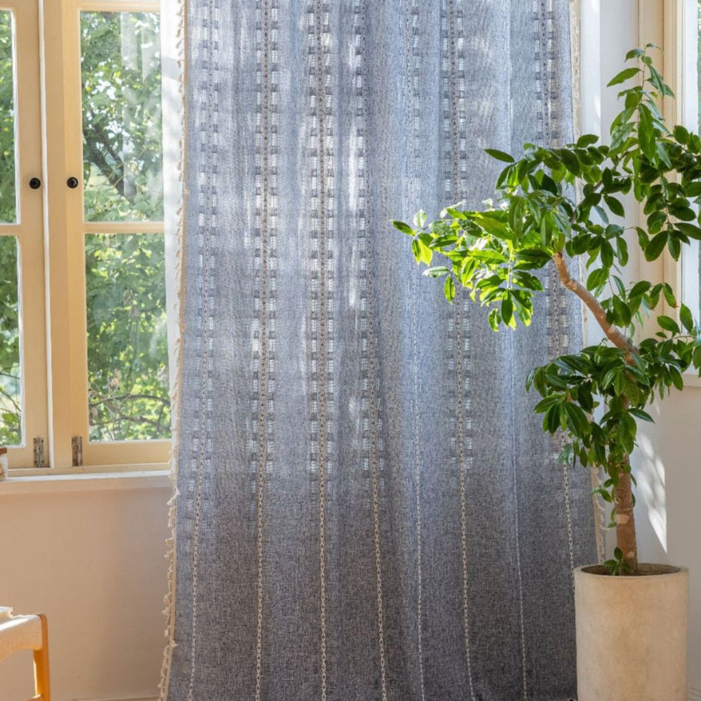 Light Filter Lattice Tassel Curtain