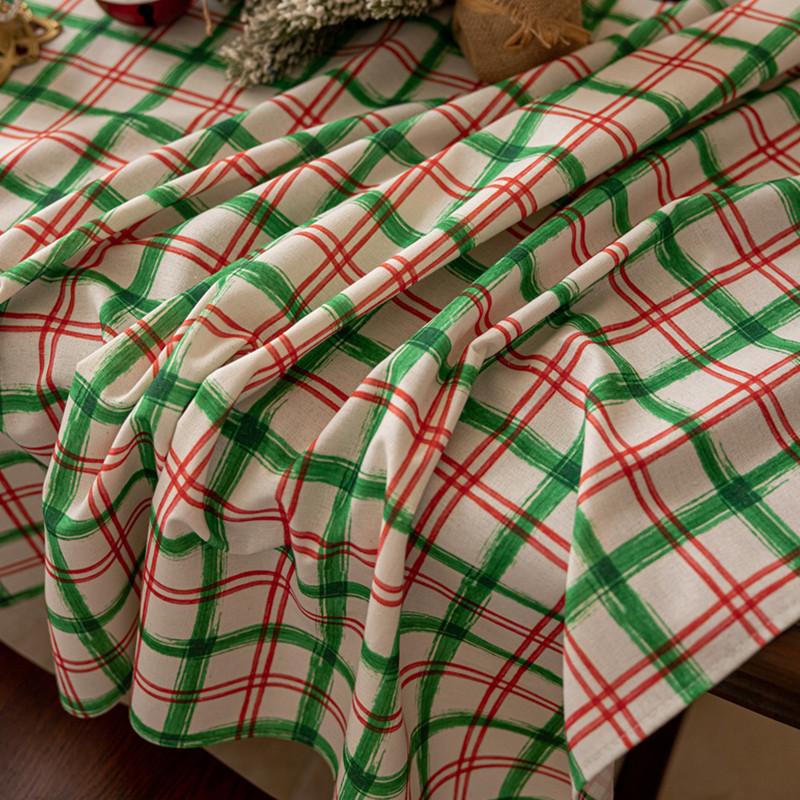 Cherry & Mint Plaid Tablecloth